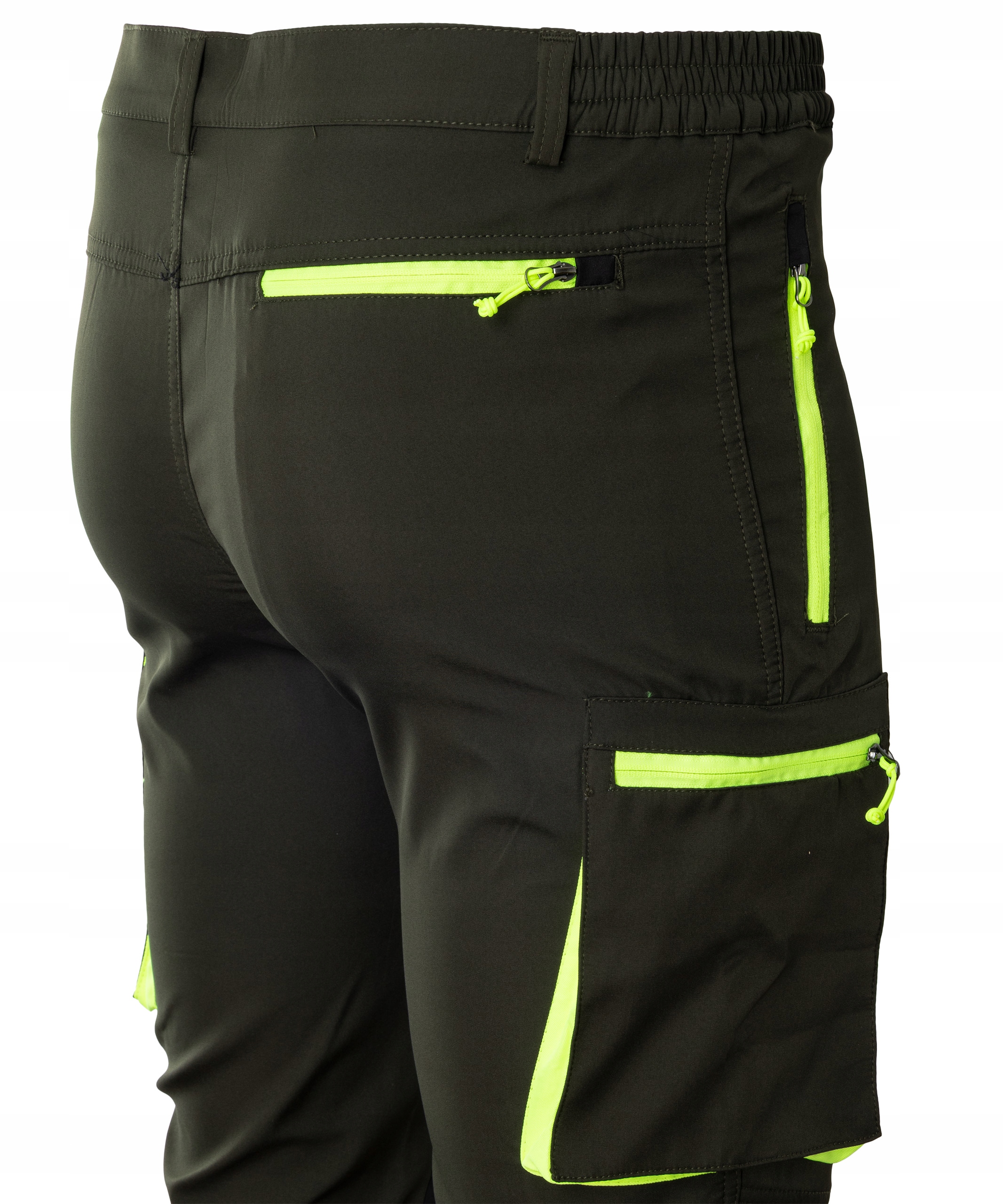 Spodnie Trekkingowe turystyczne męskie wiosenne kolor zielony/khaki XXL