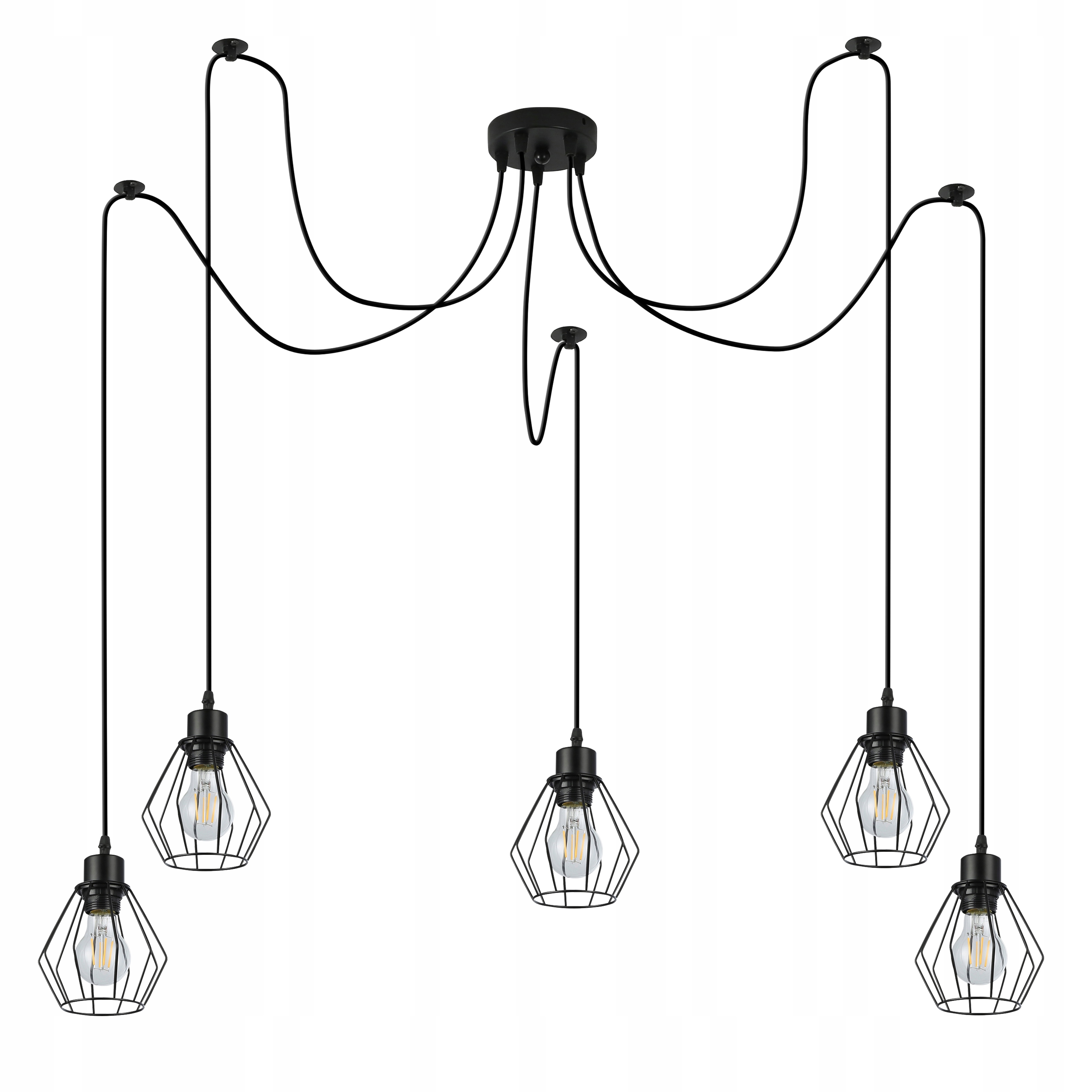 Závěsné stropní svítidlo Led lustr 5xE27 s svítidlem Loft Pavouk