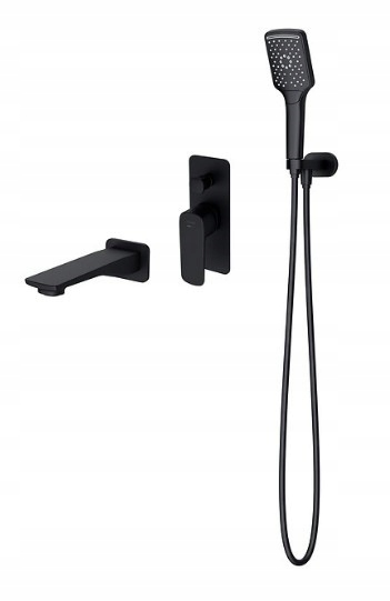 Podomítková vanová a sprchová baterie Cersanit Larga černá S952-044