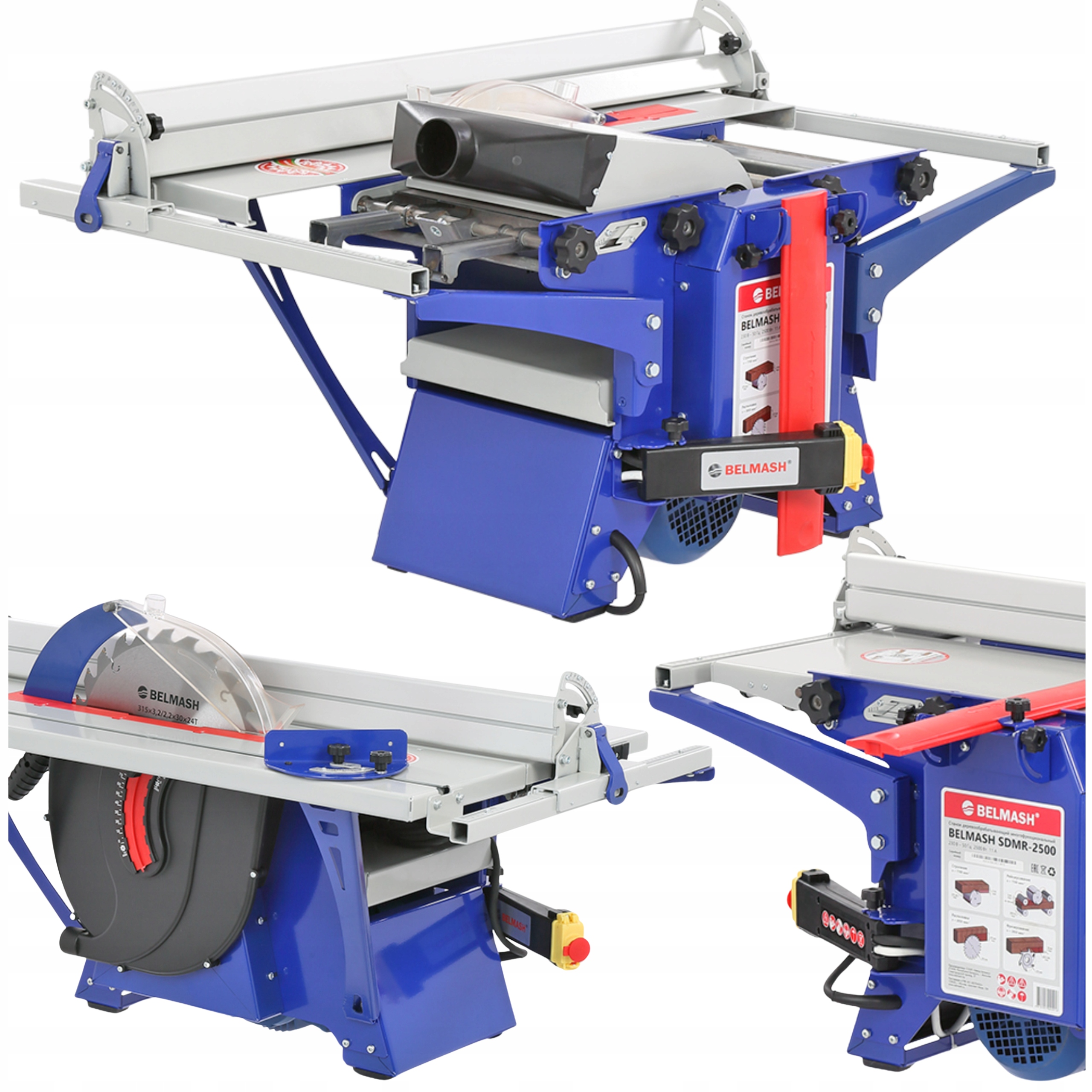 Elektrický hoblík Tloušťka Pila Frézka 4v1 Belmash SDMR-2500