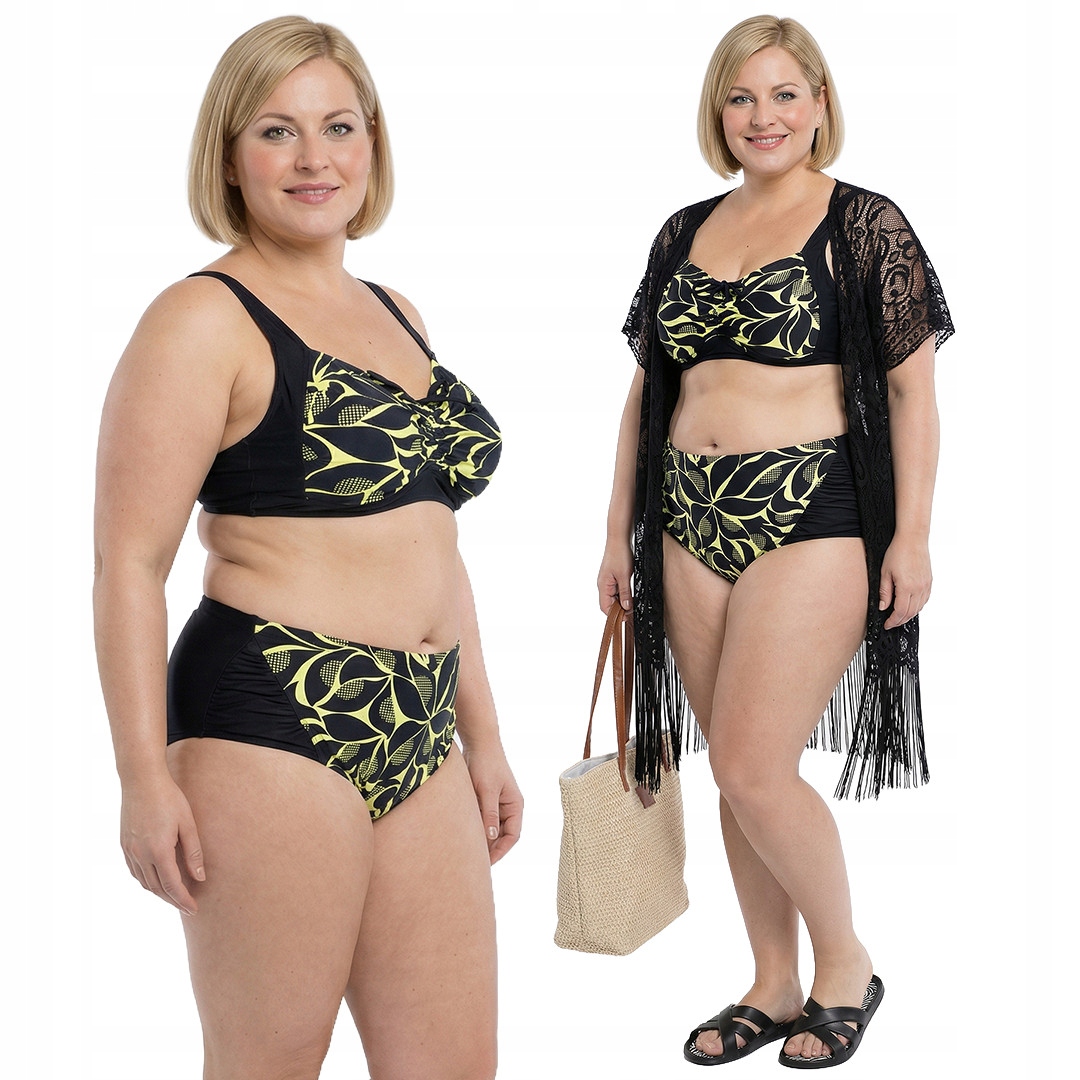 Černý dvoudílný oblek s plus size vzorem velikost 52