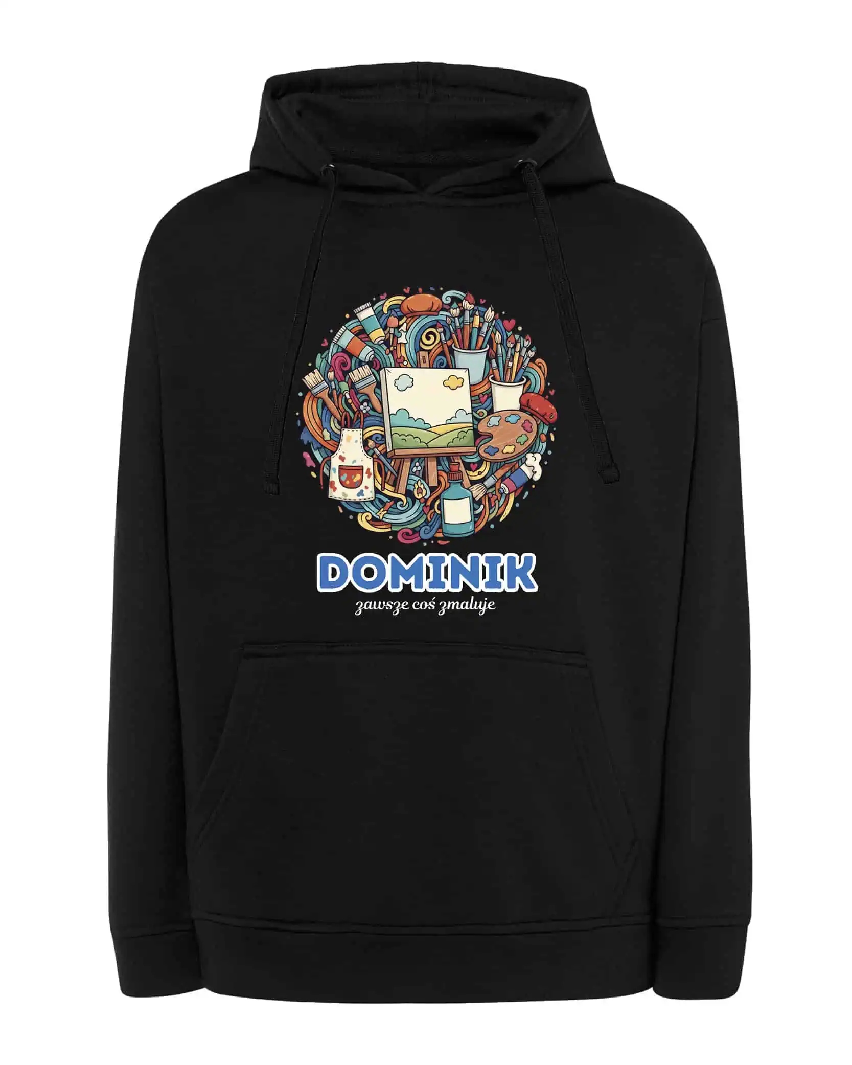 Mikina s kapucí Malíř Personalizovaná Ilustrační Černá L