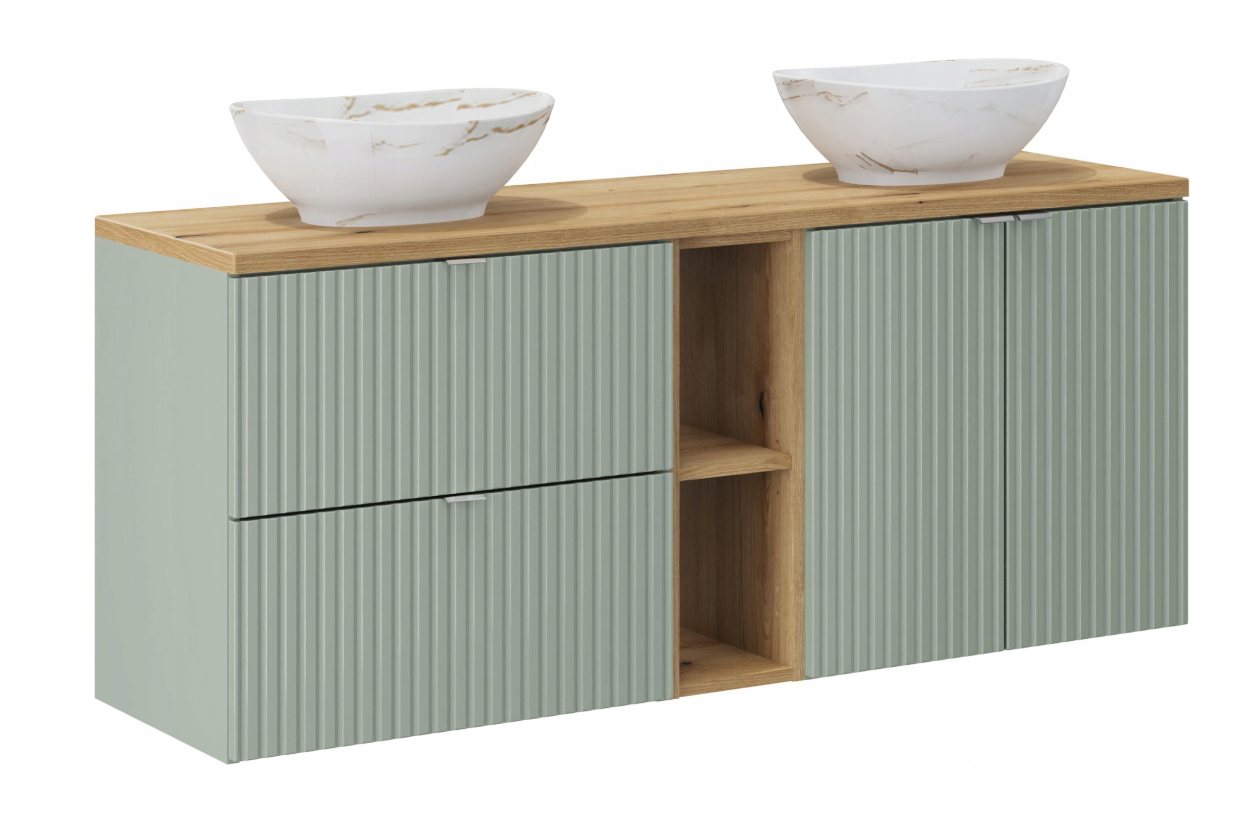 Nábytková sada 140 Cm s deskou a 2 umyvadly na desku Pati