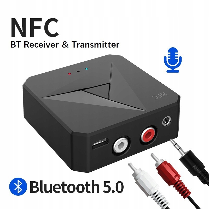 BLUETOOTH ADAPTER 5.0 NFC RECEIVER + AUX TRANSMITTER Marka bez marki