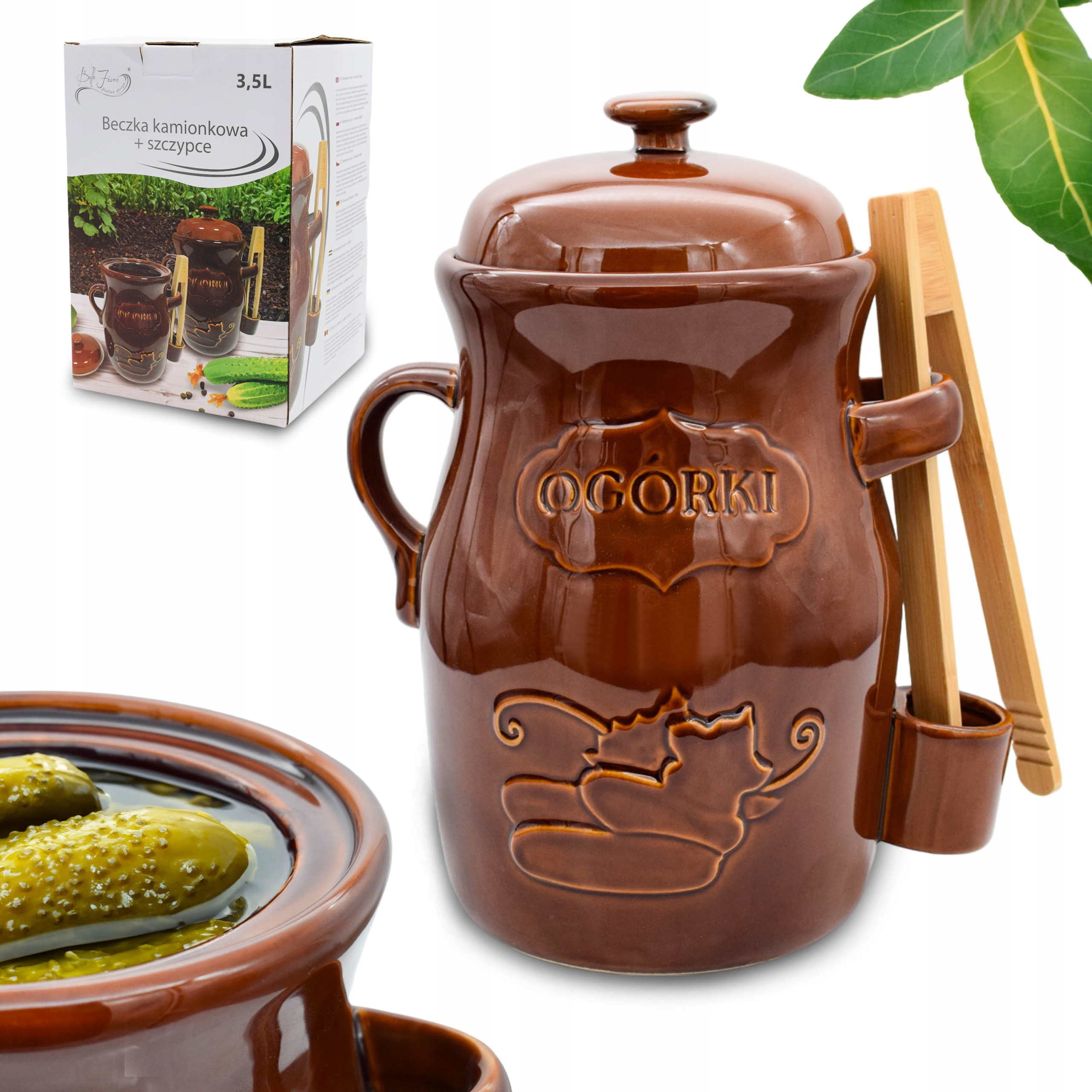 BECZKA KAMIONKOWA DO KISZENIA 3.5L HERMETYCZNA do ogórków kapusty kamionka