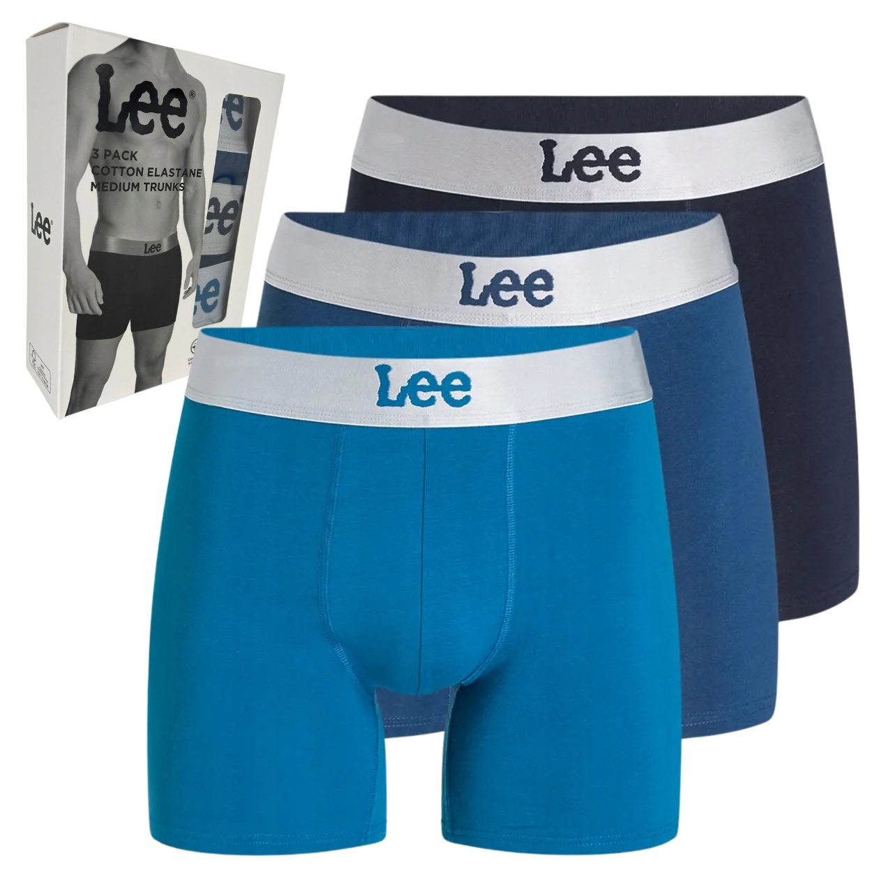 Lee Keenan bokserki męskie bawełniane majtki 3 sztuki logo S