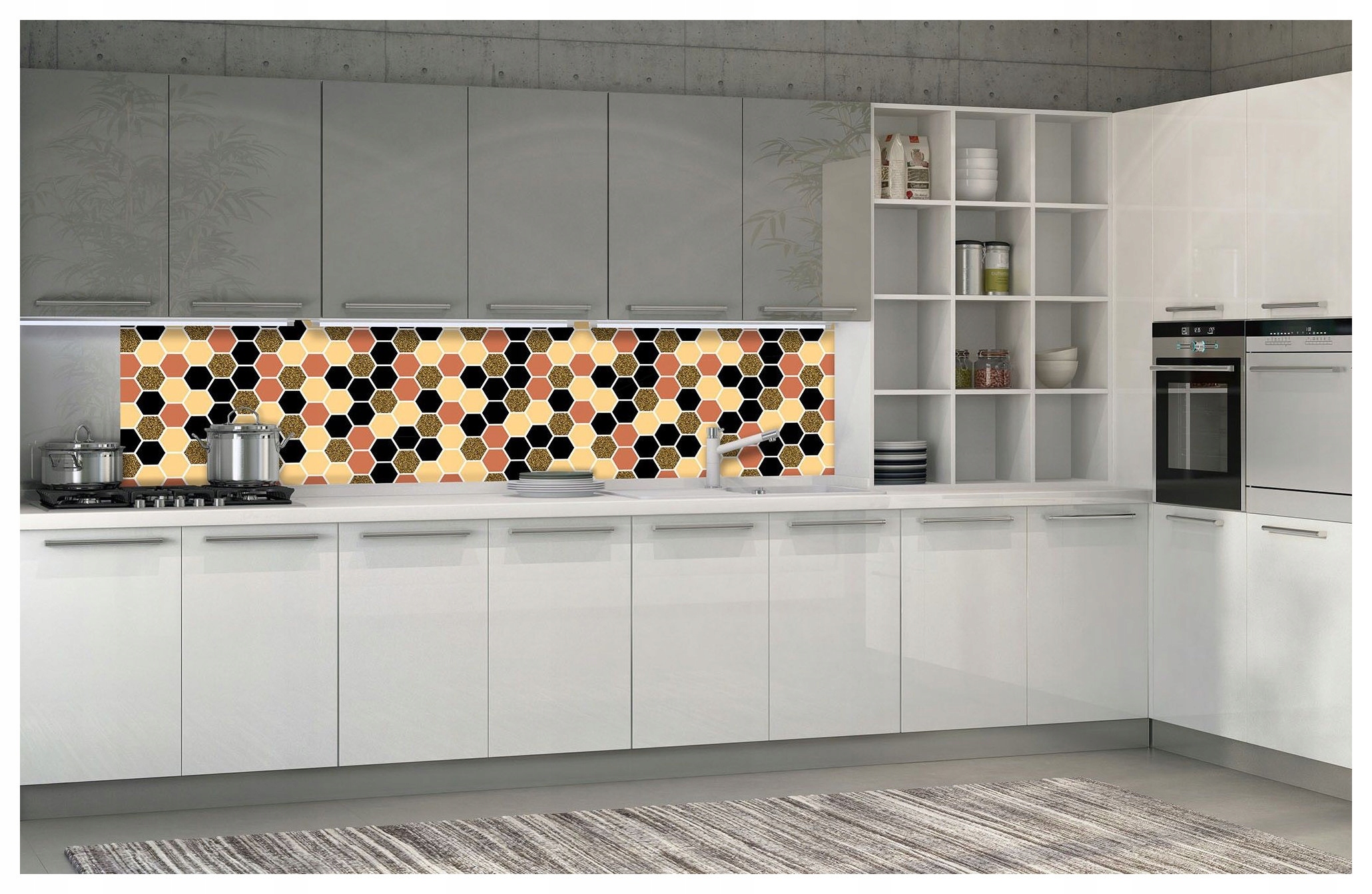 Vliesová fototapeta Geometrické šestiúhelníky Mozaika Barva 250x60 lepidlo