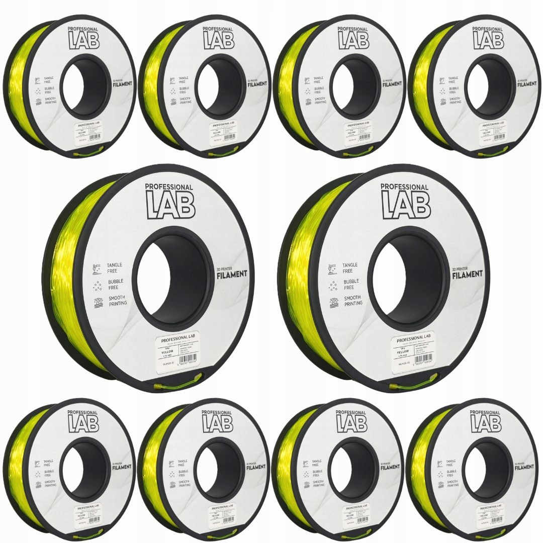 10 x Filament Tpu Yellow Žltý Prof. Lab. 1,75 mm 1000 g 3D tlačiareň