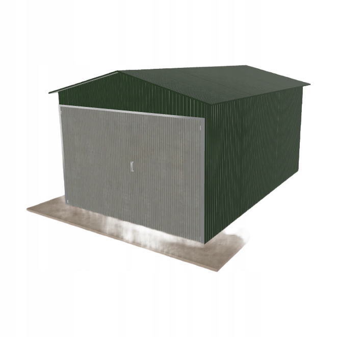 Plechová garáž 3x4.5 m jednopolohová, dvoupolohová, zelená