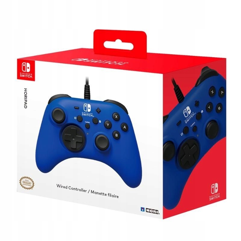 Horipad Wired Gamepad for Nintendo Switch, Blue (Switch)