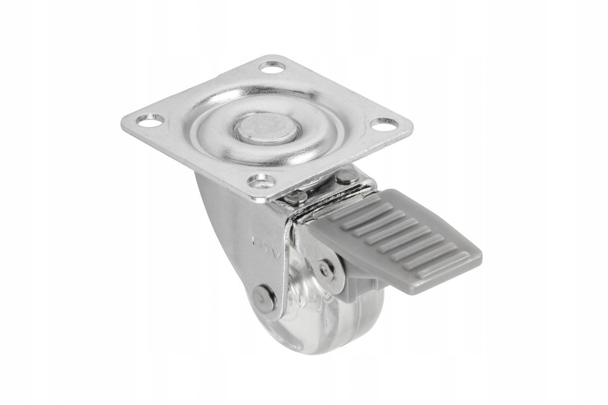 KÓŁKO MEBLOWE FI 35 Z HAMULCEM PRZEŹROCZYSTE