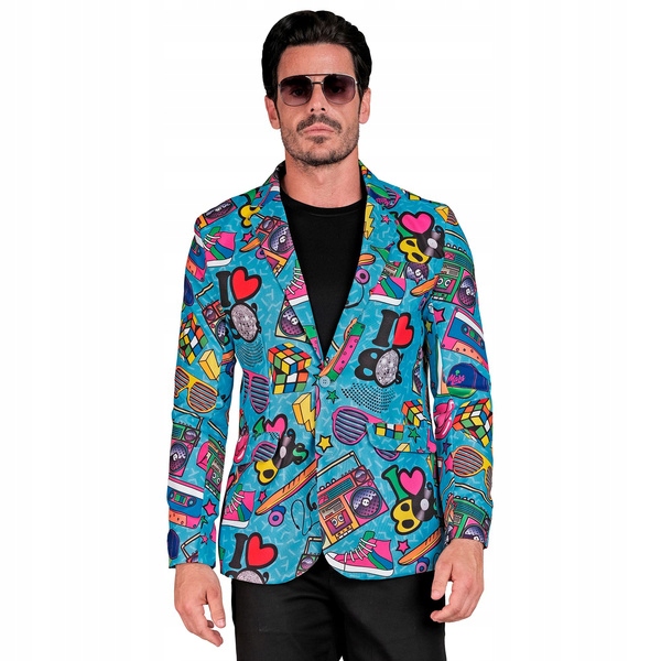 Pánská Sako Barevná 80. Léta Silvestr Karneval Zábava S