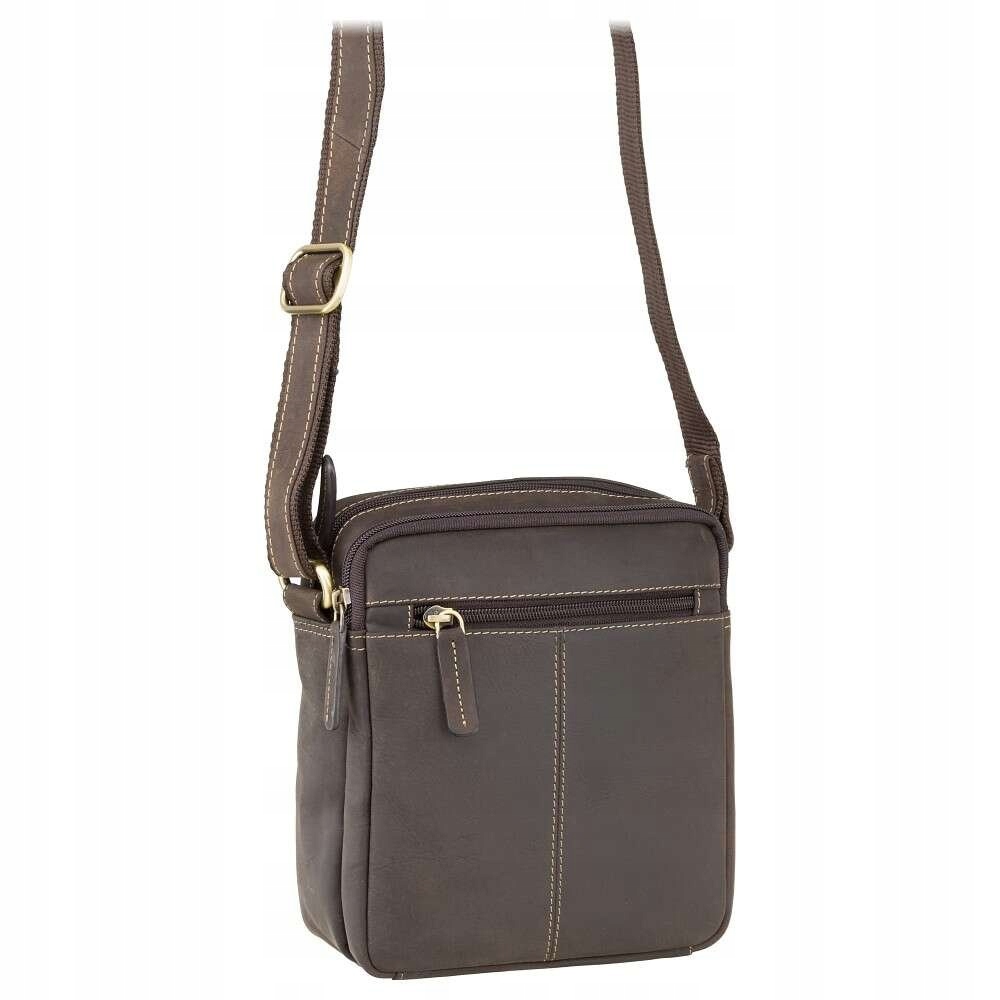 Pánská kožená kabelka Přes Rameno Visconti Přírodní kůže Hnědá S-8