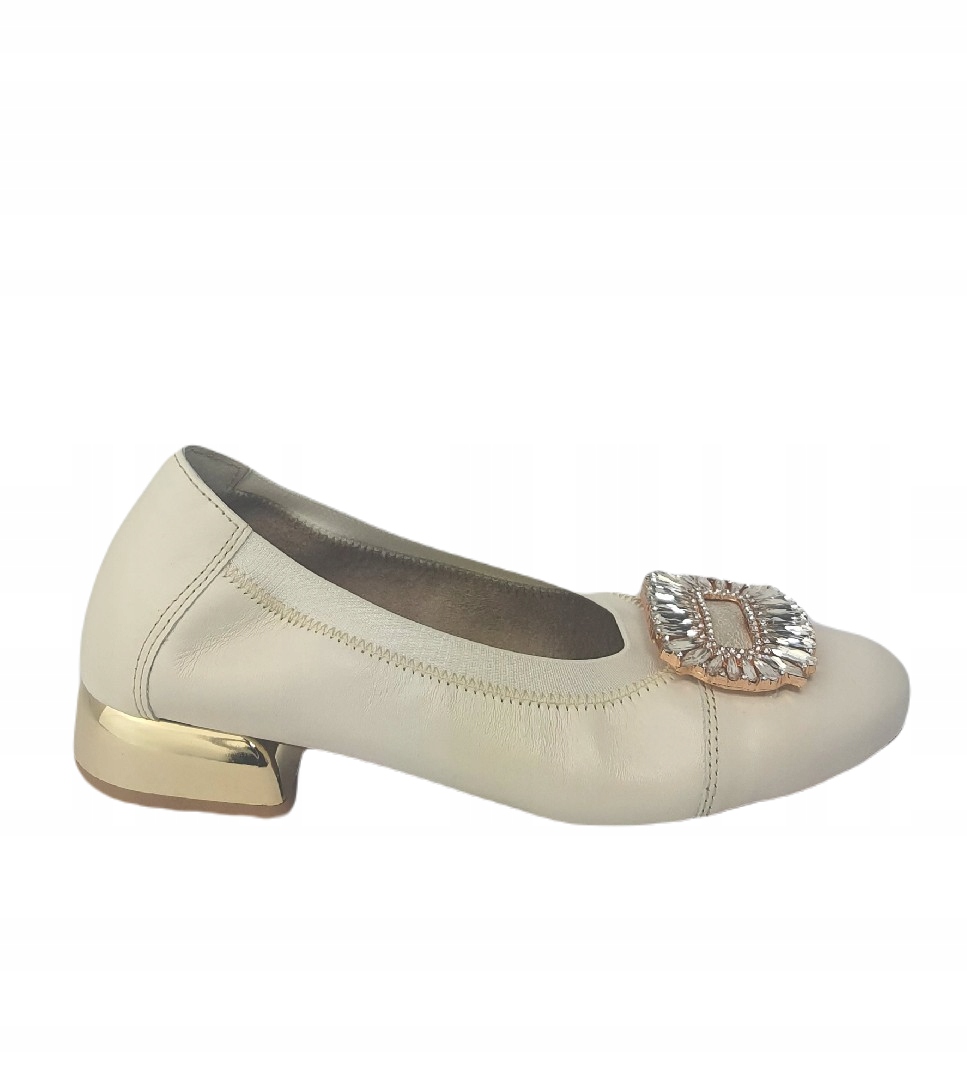 Dámské baleríny Exquisite 1441 Ivor 37, krémová barva