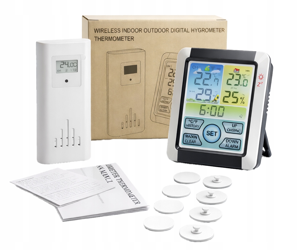 Bezdrátová Meteorologická Stanice LCD Teploměr Vlhkoměr Venkovní Senzor