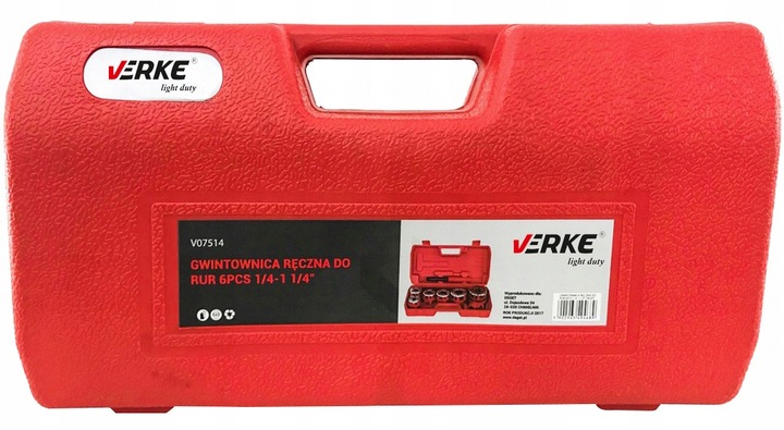 GWINTOWNICA RĘCZNA DO NACINANIA GWINTÓW RUR Z GRZECHOTKĄ NARZYNKAMI 6 SZT Liczba głowic 6 szt