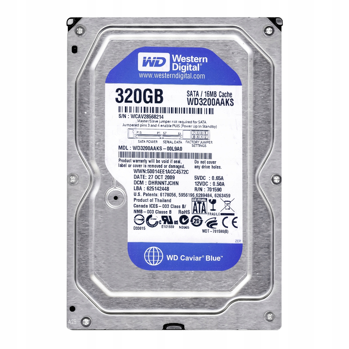 Wd Caviar Blue 320GB 7.2K Sata II 3.5'' WD3200AAKS