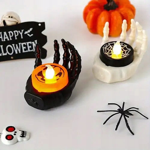 Led Lampička Ruka Kostra Na Halloween MIX 12 Ks