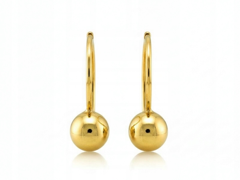 Náušnice Zlaté 585 kuličky na biglu jsou ideální jako dárek pro ni