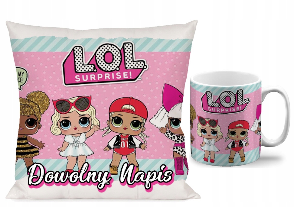 ZESTAW PODUSZKA + KUBEK LOL SURPRISE + IMIĘ N1