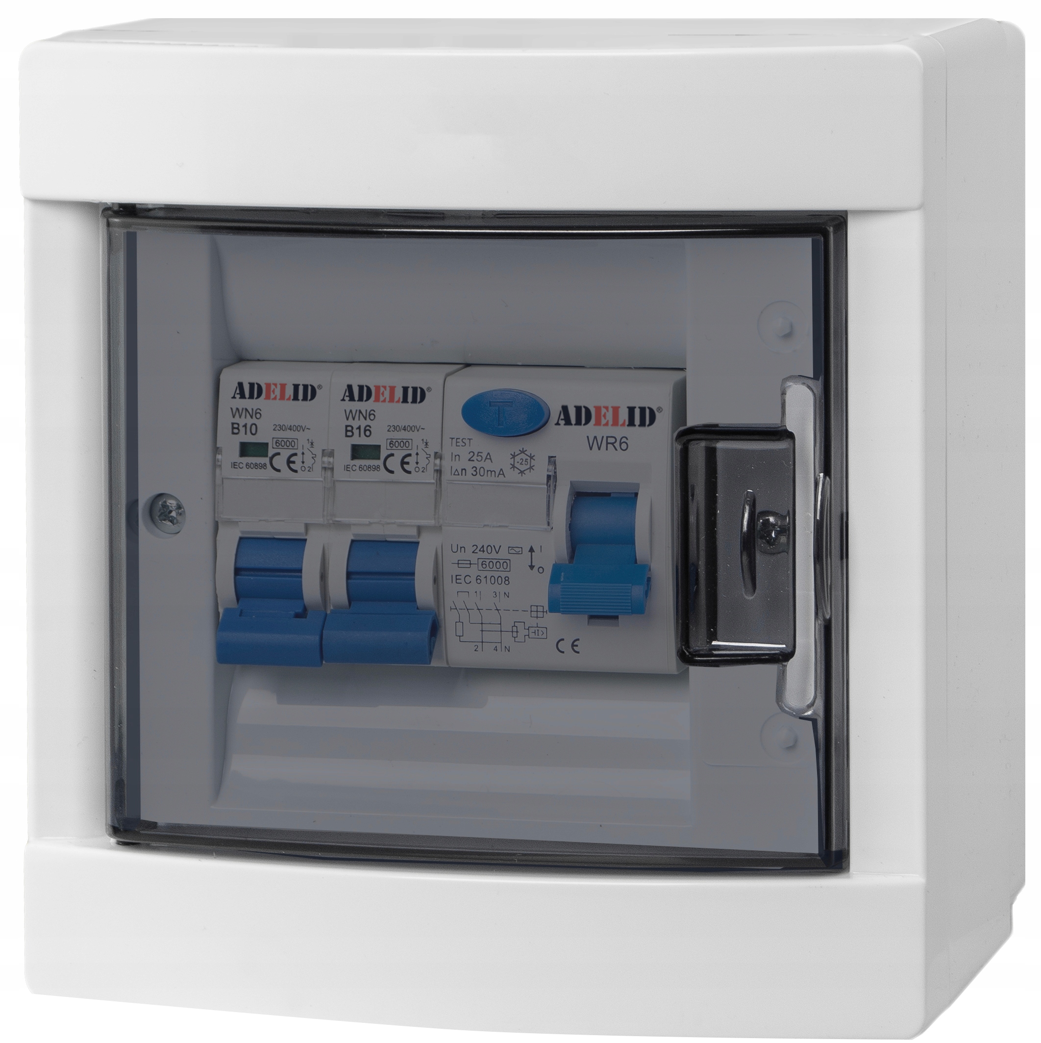 Rozdzielnica Skrzynka Wyposażona Wyłącznik Różnicówka 40A C10A C16A