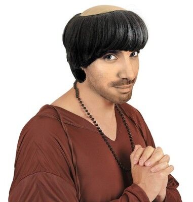 

Peruka Z Łysiną Czarna Czarne Włosy Mnich Łysy