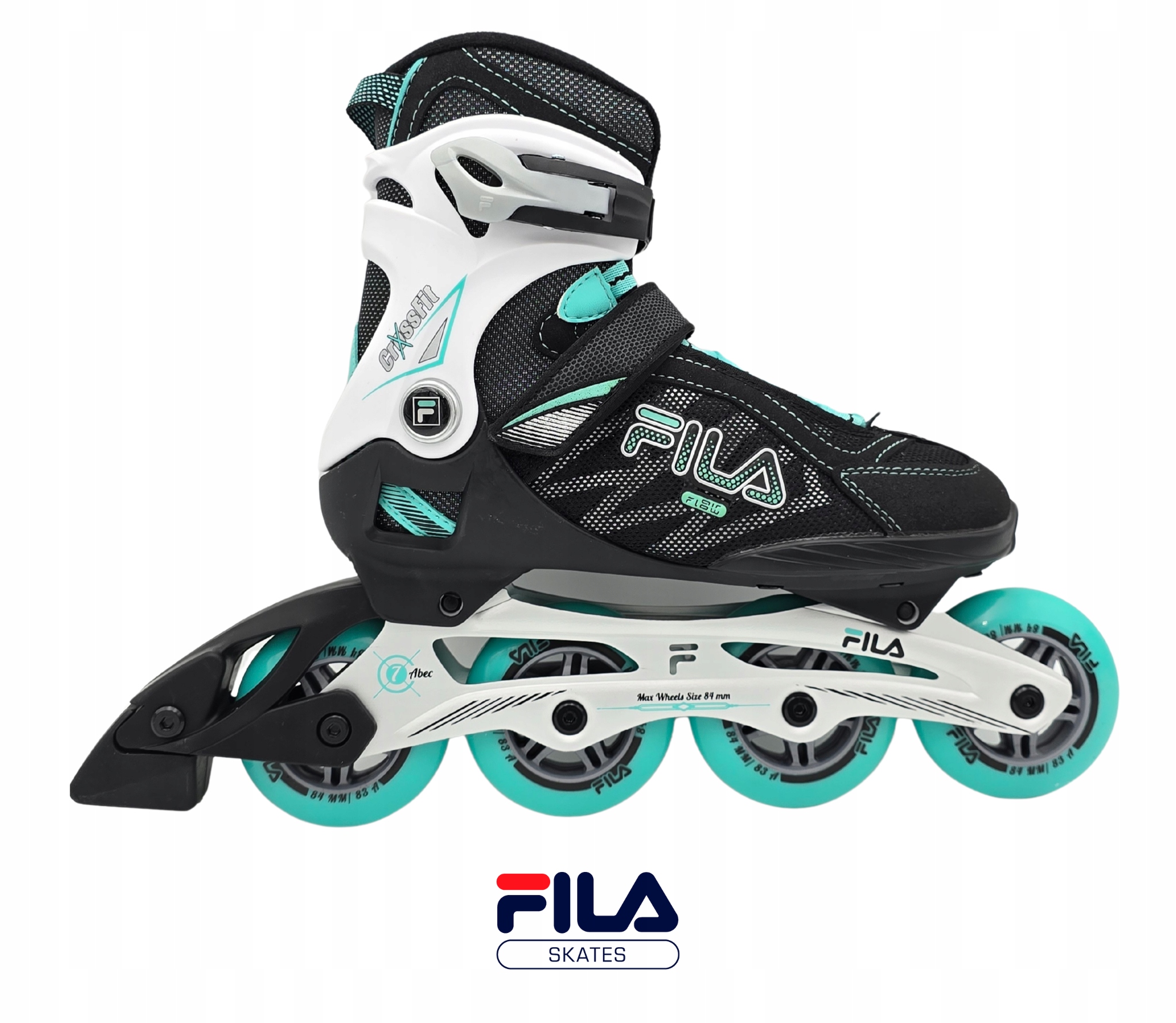 Brusle 2v1 Kolečkové Brusle Fila Skates Crossfit Black/Watergreen Fitness 38EU