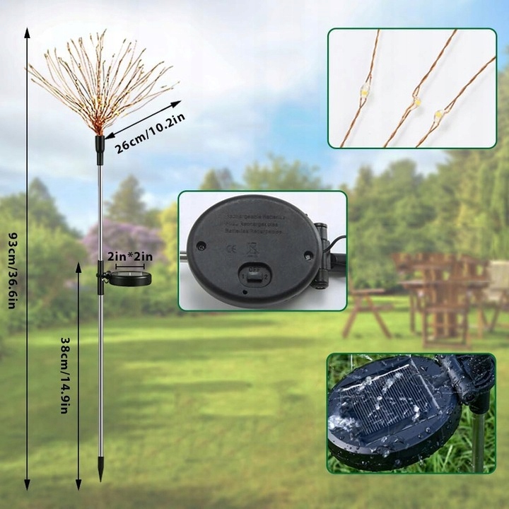 4x solarne światła fajerwerków lampy ogrodowe LED Rodzaj lampa wisząca
