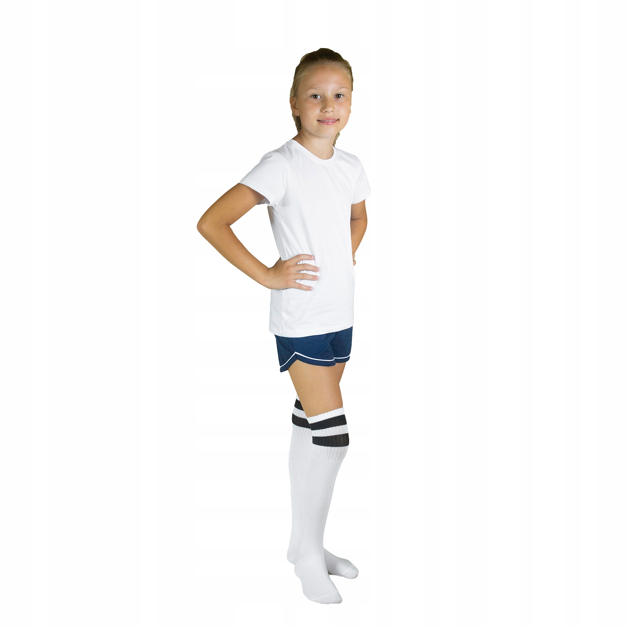 STRÓJ GIMNASTYCZNY NA WF DLA DZIEWCZYNKI 158 BIAŁA KOSZULKA KRÓTKI SPODENKI Marka Marcinkowski