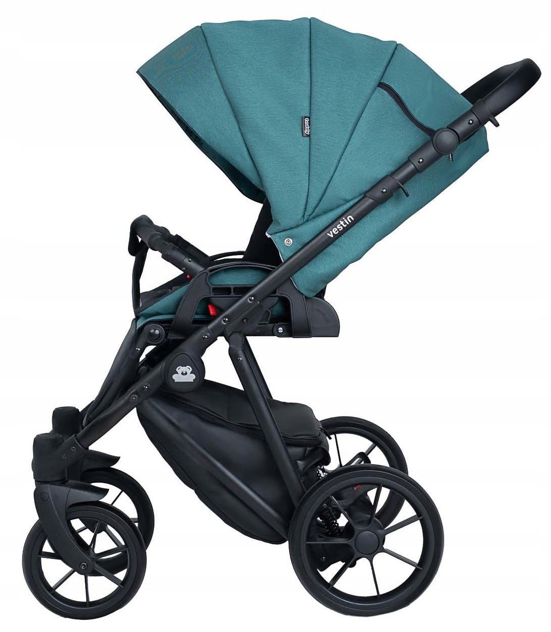 Vestin Black Wózek dziecięcy wielofunkcyjny 2w1+ECO Skóra Marka Wozki-pl