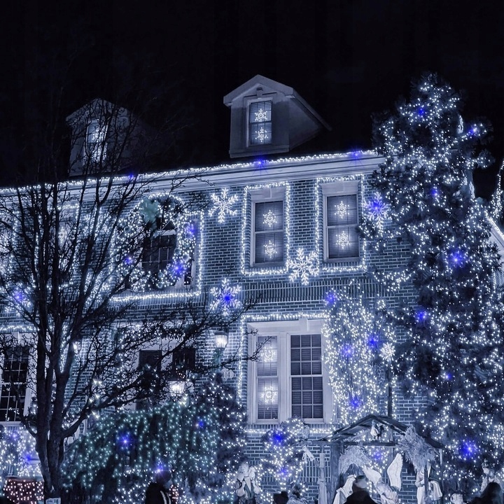 LAMPKI CHOINKOWE 100 LED BIAŁY ZIMNY ZEWNĘTRZNE WEWNĘTRZNE PROGRAMATOR Długość sznura 8 m