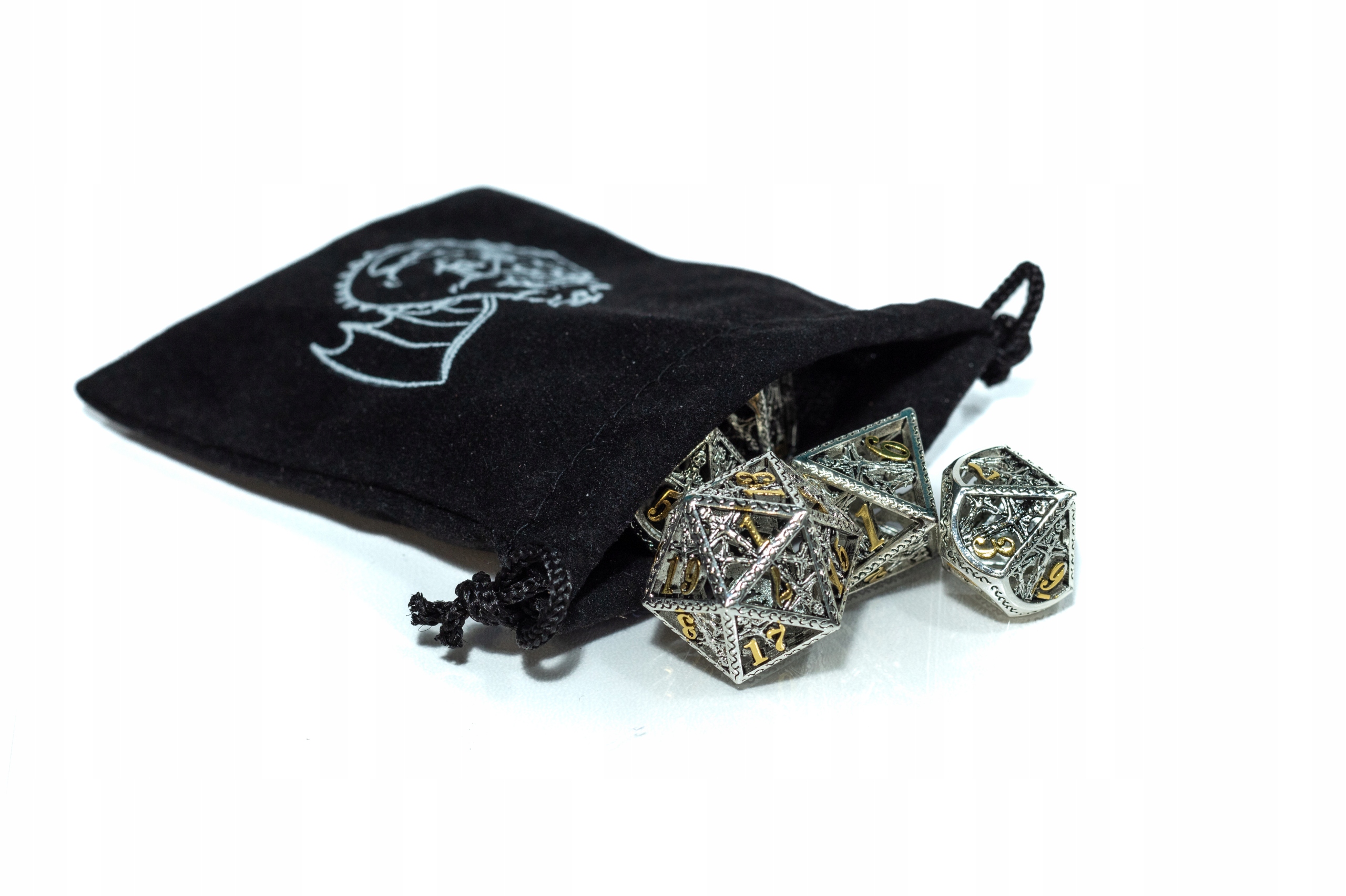 UKRZYŻOWANE ZESTAW 7 METALOWYCH KOŚCI RPG Liczba ścian 4 6 8 10 12 20