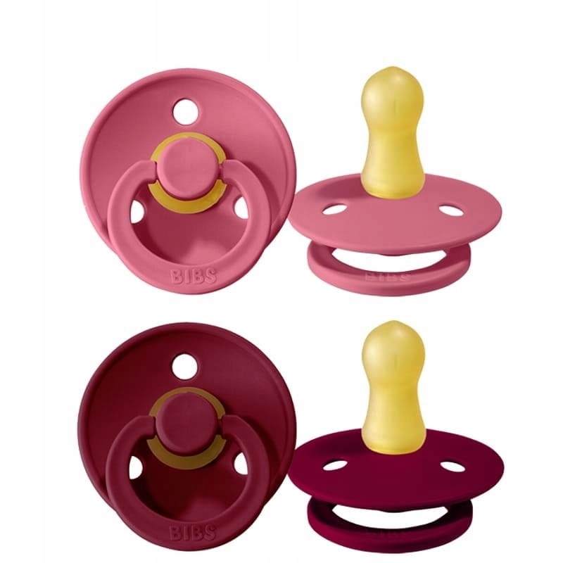 Smoczki BIBS Colour okrągłe rozm. 1 - Coral, Ruby