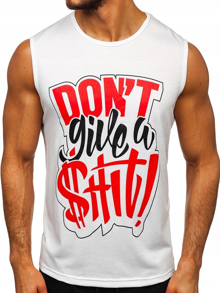 

Koszulka Tank Top Męska Biała KS2074 Denley_m
