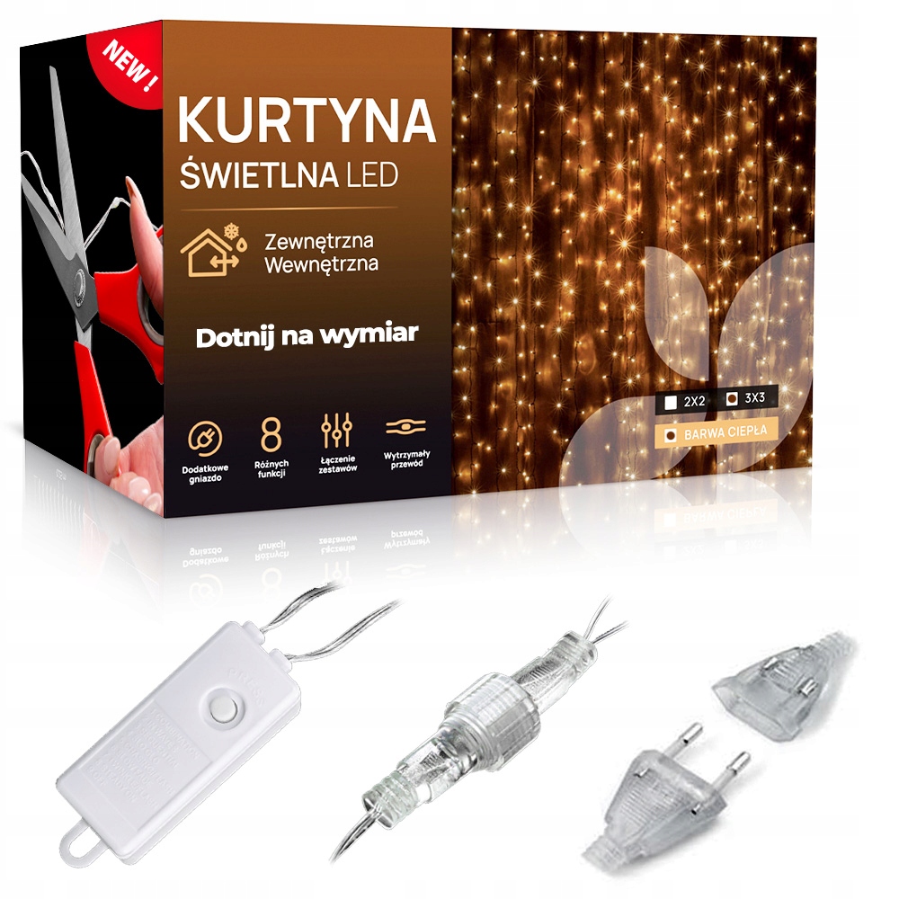

lampki Sople Led zewnętrzne Ciepłe sople na wymiar