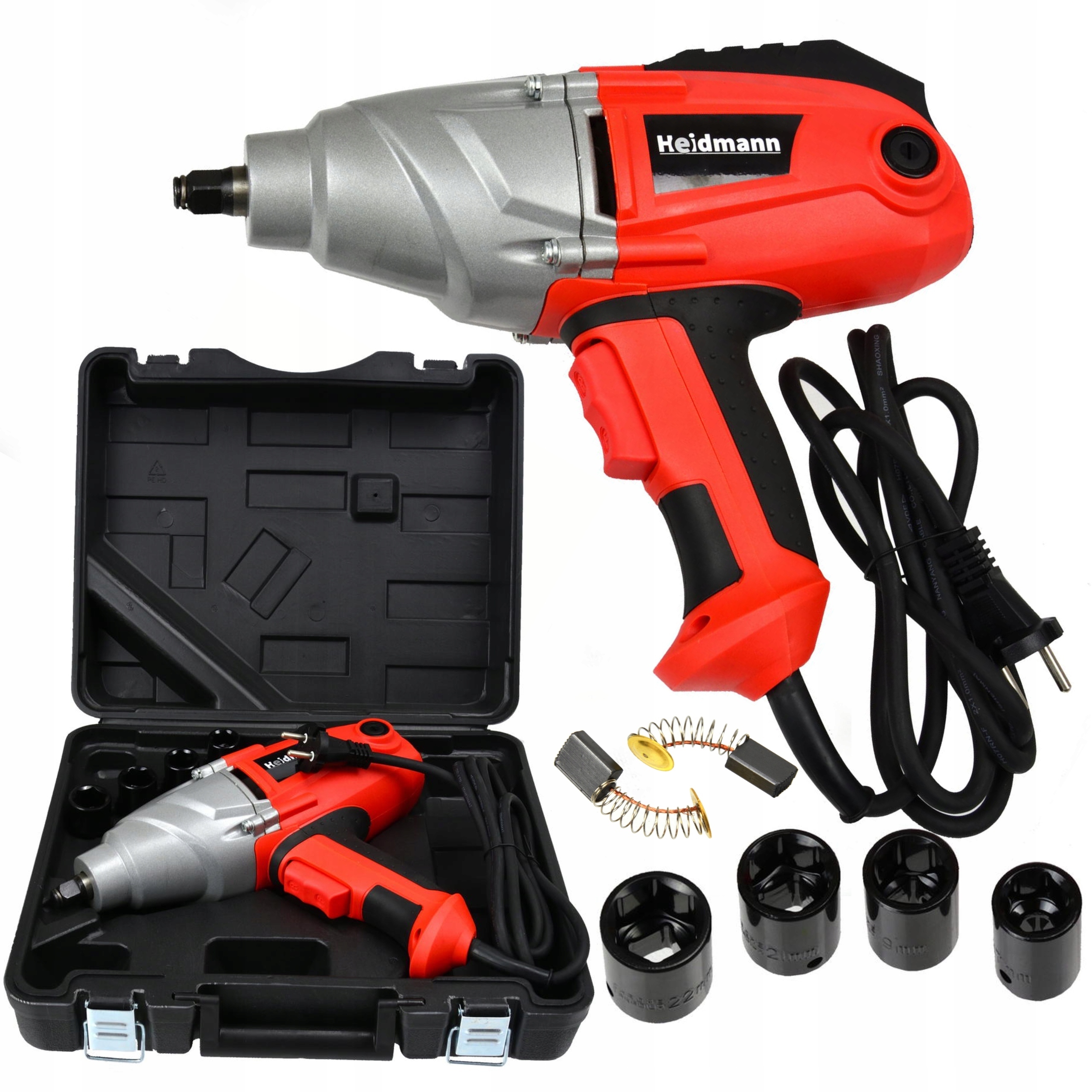 KLUCZ UDAROWY ELEKTRYCZNY z REGULACJĄ MIERNIKIEM 800Nm LCD 1/2" + NASADKI