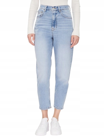 Tommy Jeans Džíny Mom Fit Vysoký Pas Modré Oděrky 28/28 2DC