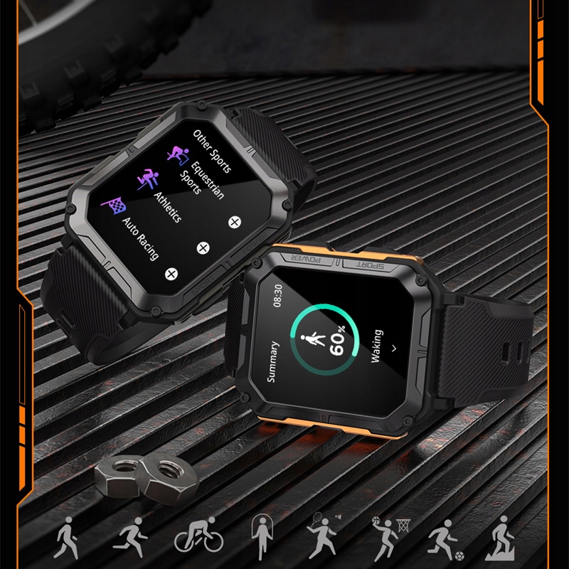 ZEGAREK SMARTWATCH MĘSKI PANCERNY WODOODPORNY NIEZNISZCZALNY FUNKCJA ROZMÓW Kompatybilność systemowa Android iOS Windows Phone