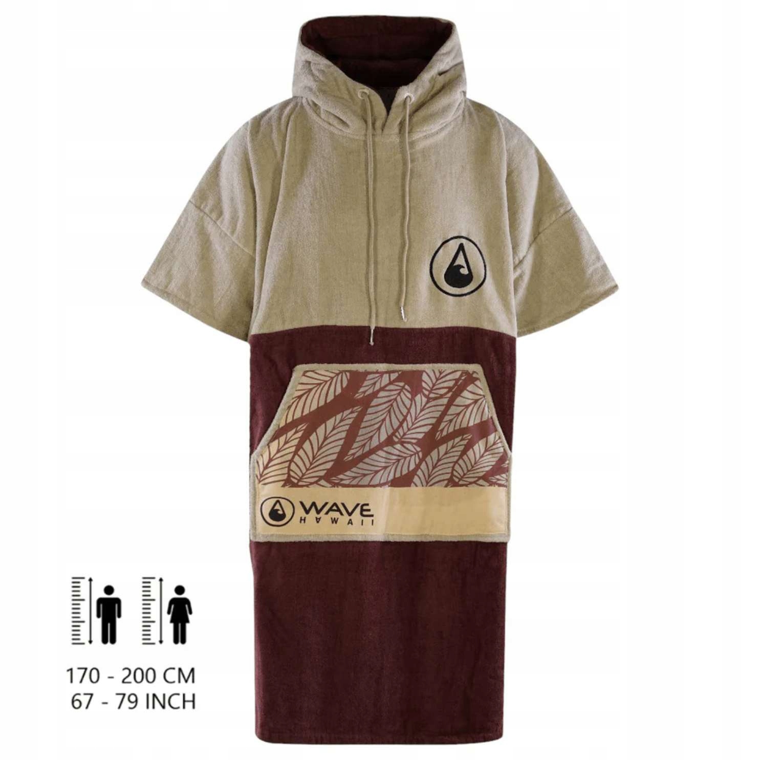 WAVE HAVAII Poncho Leeves, Welur Bawełna, L