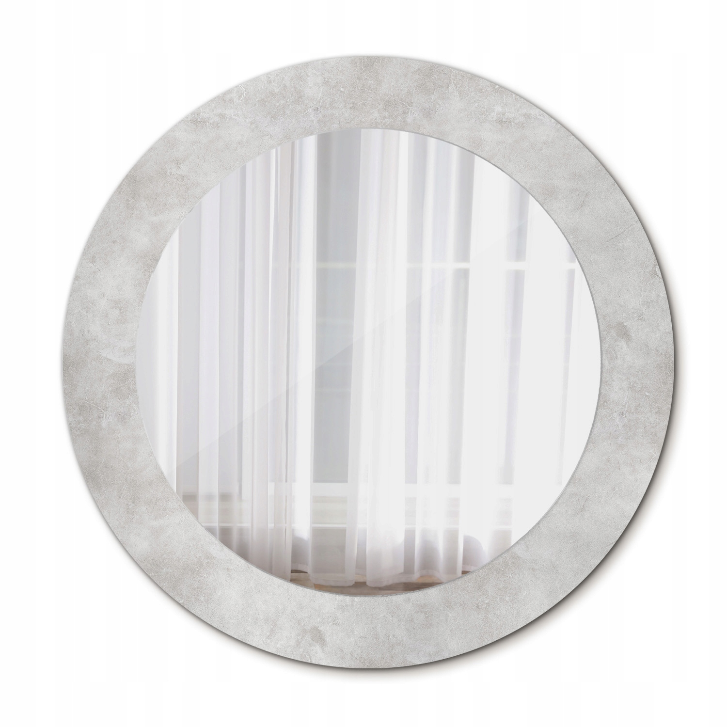 Moderné okrúhle zrkadlo s betónovou textúrou 60 cm