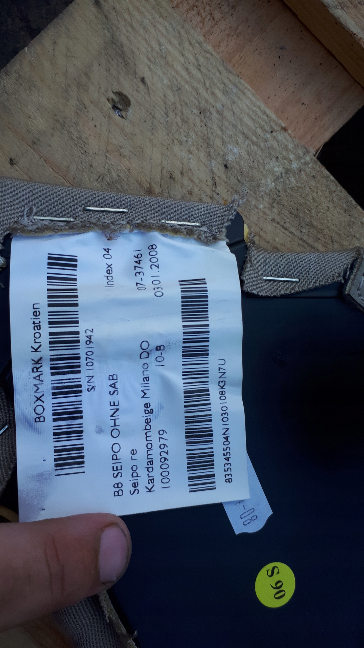 AUDI A4 B8 side KANAPY rear part without
