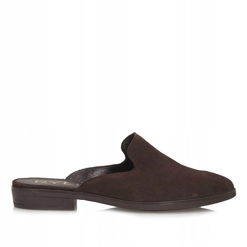 Nazouváky pantofle Ryłko 2SBC0_Y_ _ZW4 hnědé kožené, zakrytá přední část