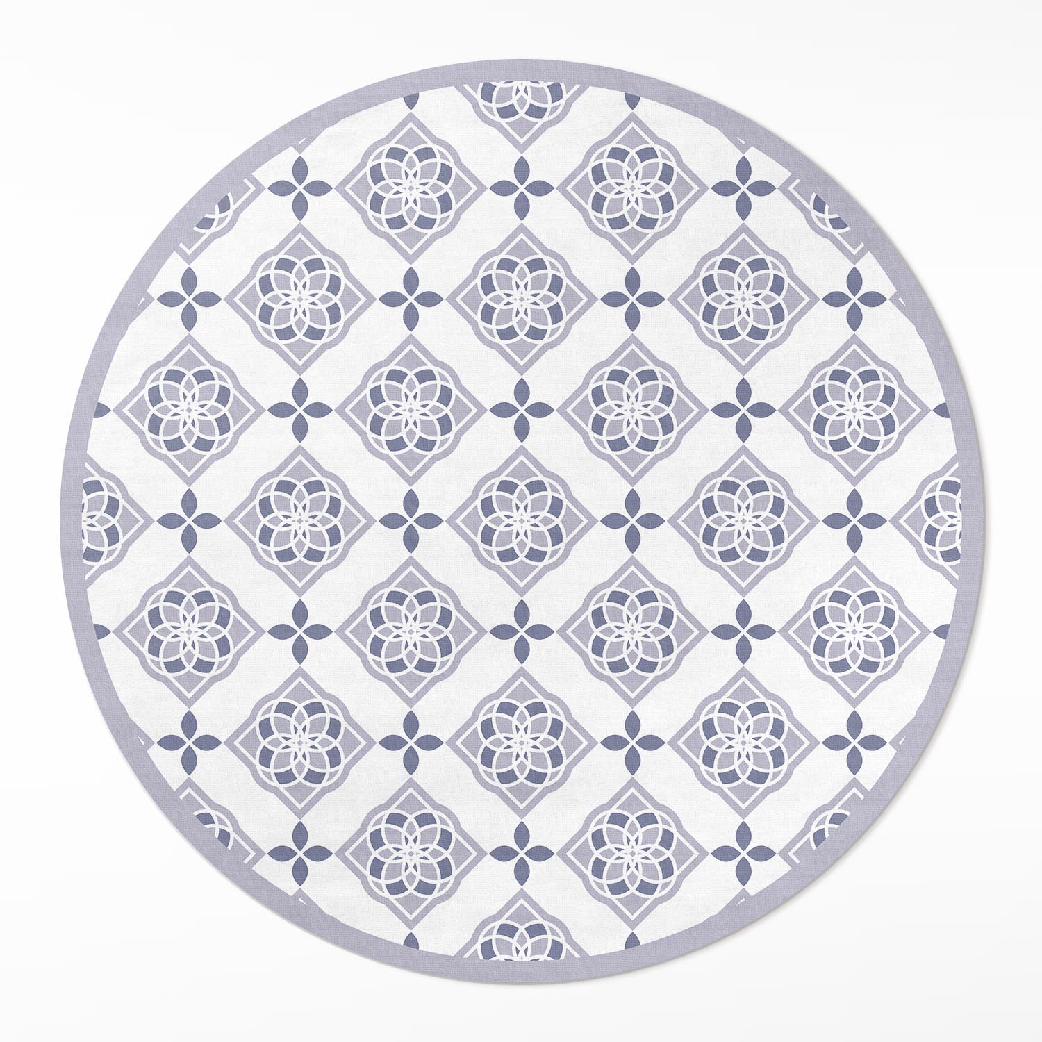 Moderný okrúhly vinylový koberec Ozdobné dlaždice elegantný vzor ⌀ 130 cm