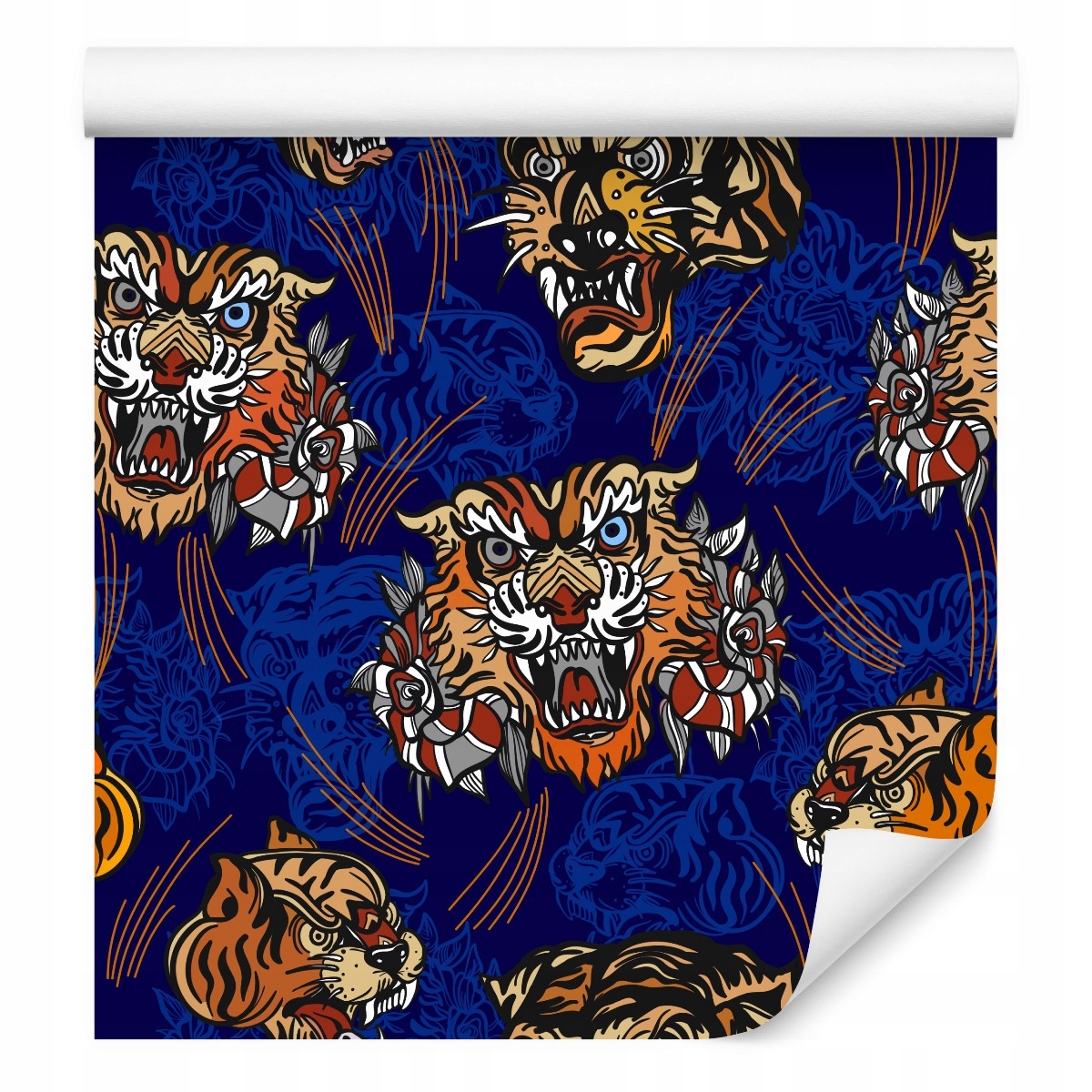 Tapeta do ložnice Tygr Kočka v orientálním stylu