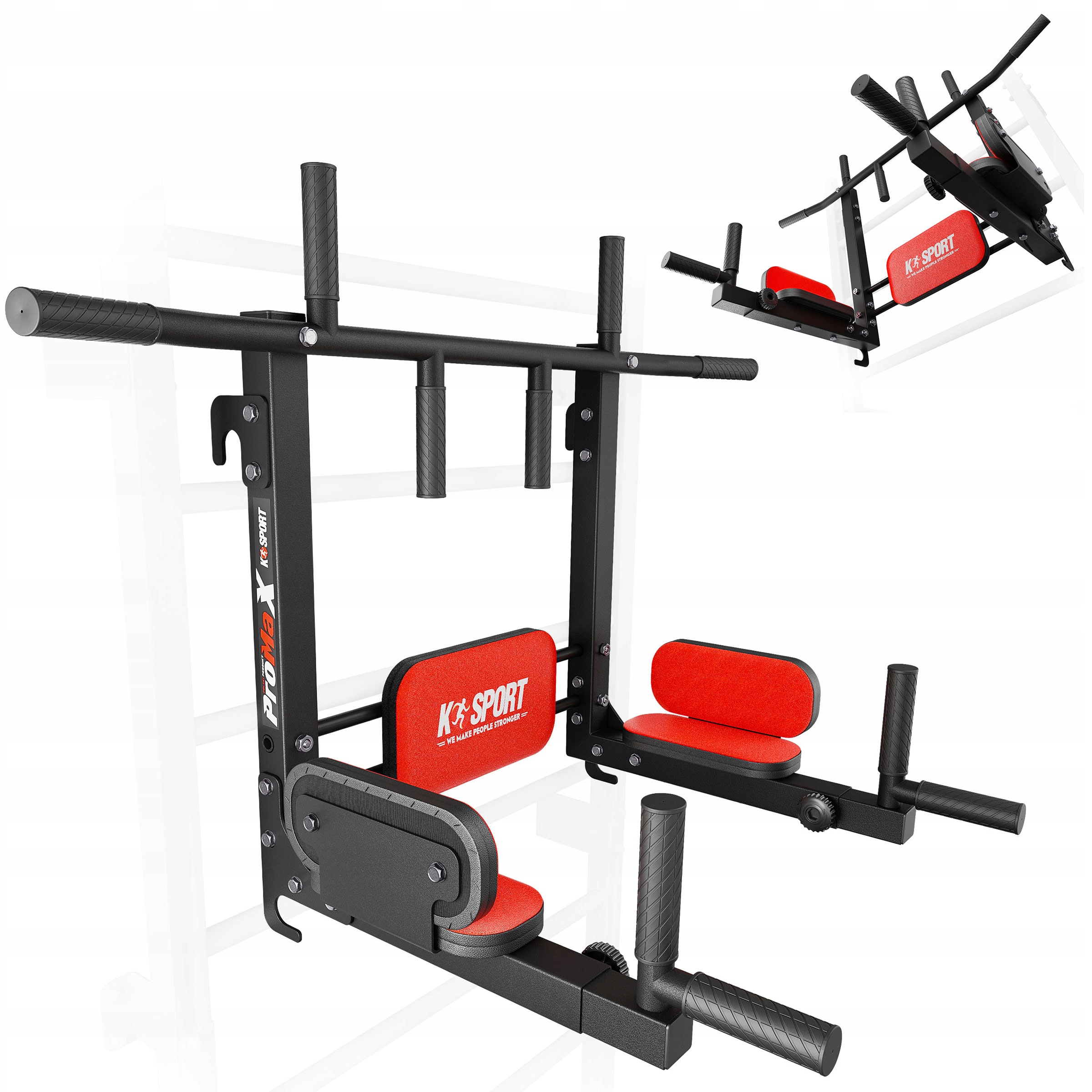 Drążek do ćwiczeń podciągania poręcz na drabinkę 2W1 KSSL080/2