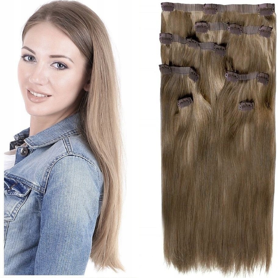 Bezešvé Clip-in 40 CM 115 G Příčesek Do Vlasů 8 Pásků přírodní blond 12