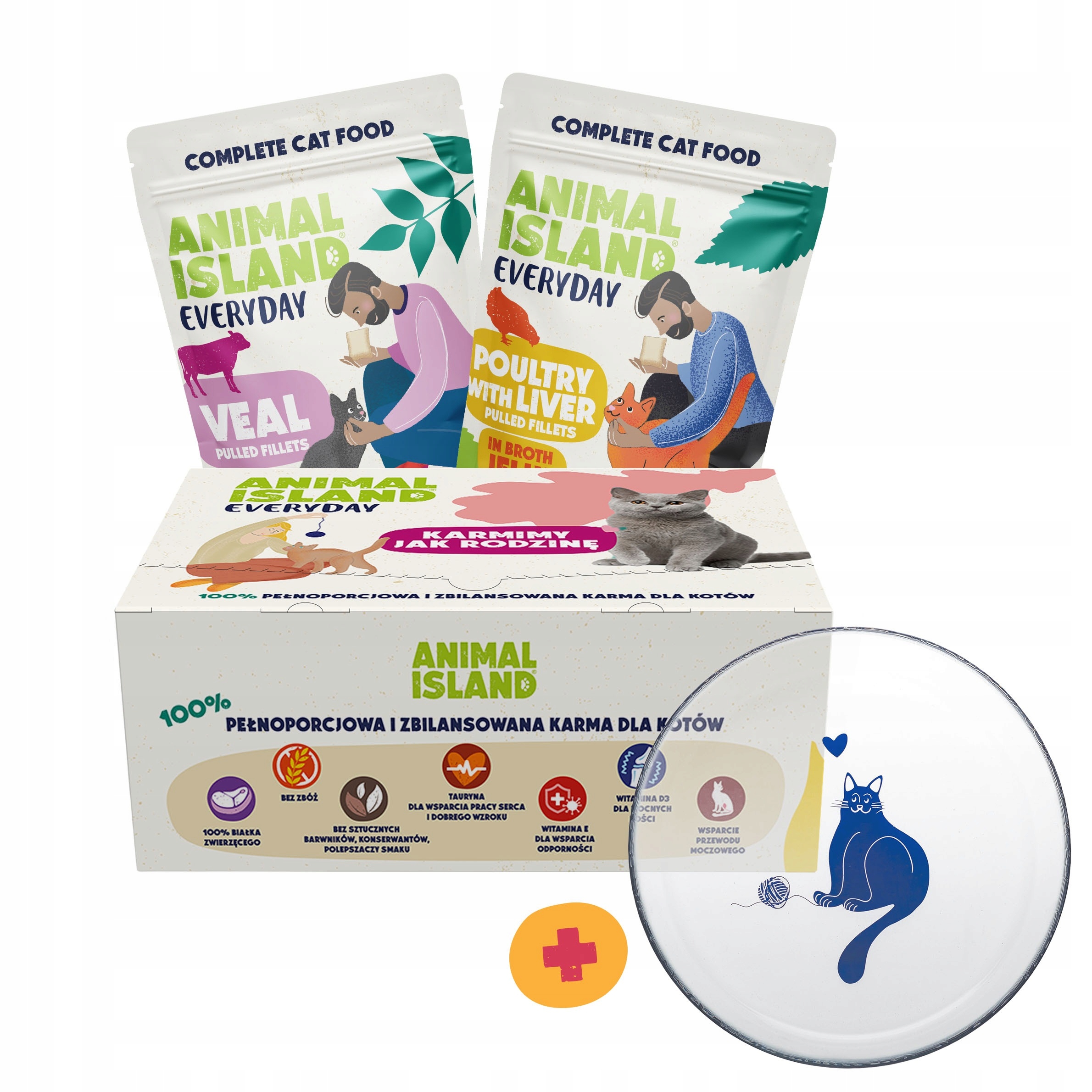 Mokra Karma Kot Mix- Bez zbóż – Animal Island Kot Saszetki 80x85g+