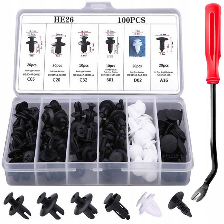 KLIPSY KOŁKI SPINKI SAMOCHODOWE DO TAPICERKI AUTA