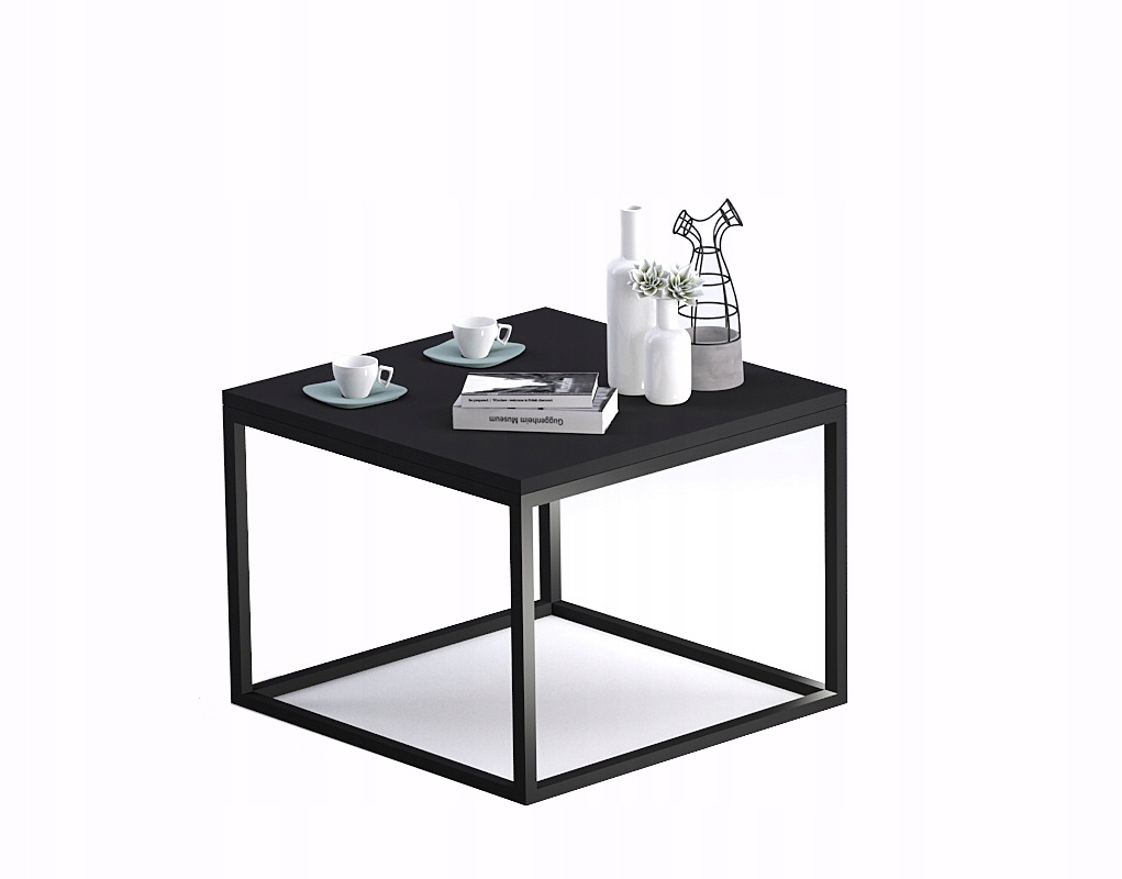 stolik ława industrialny loft CZARNY MAT 60*60/45