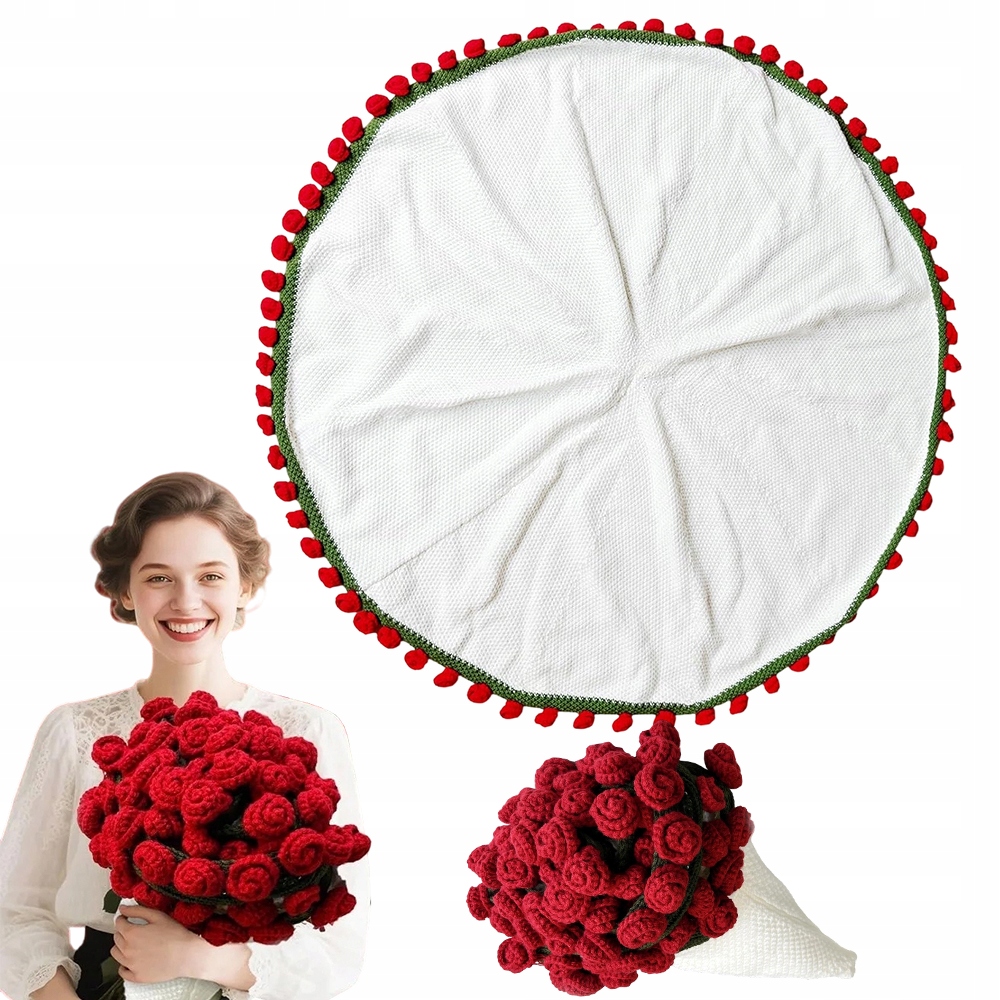 Koc Dziany 120CM 68 Czerwonych Róż, Pranie,